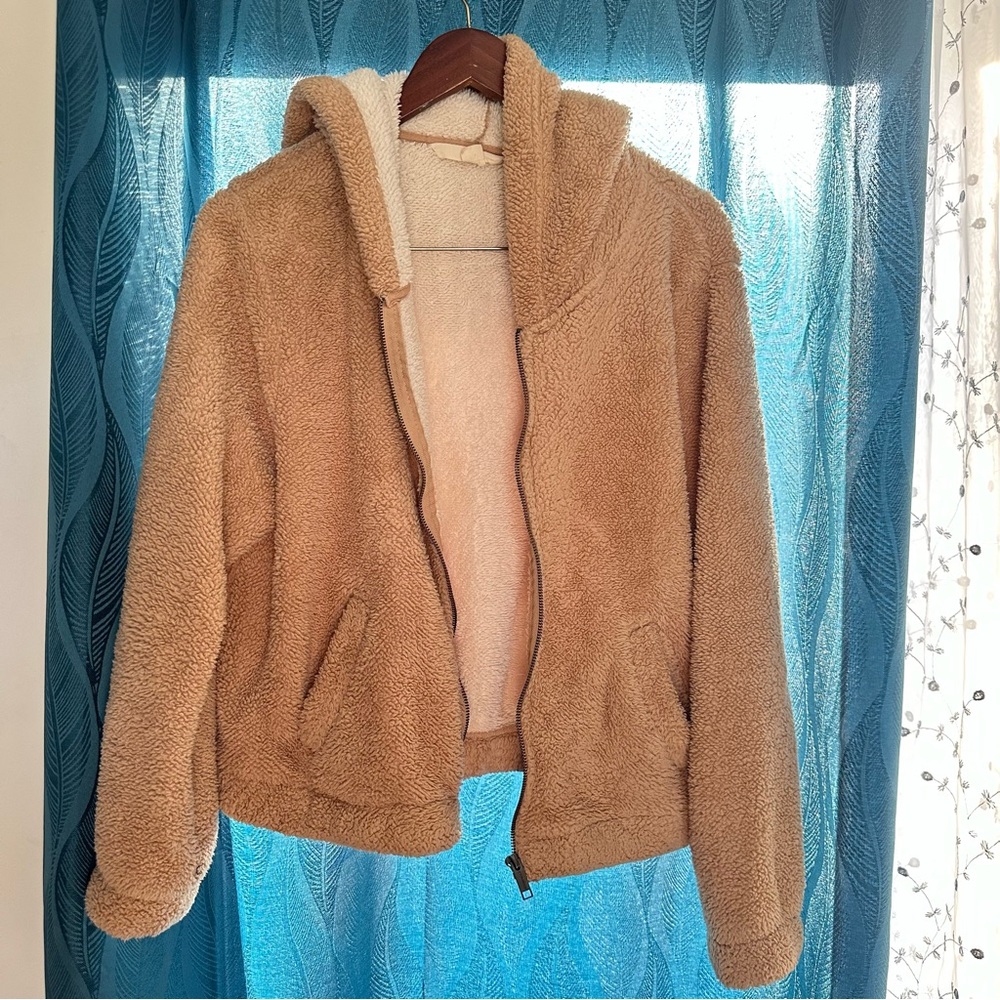 Aeropostale Cozy Tan Sherpa Jacket